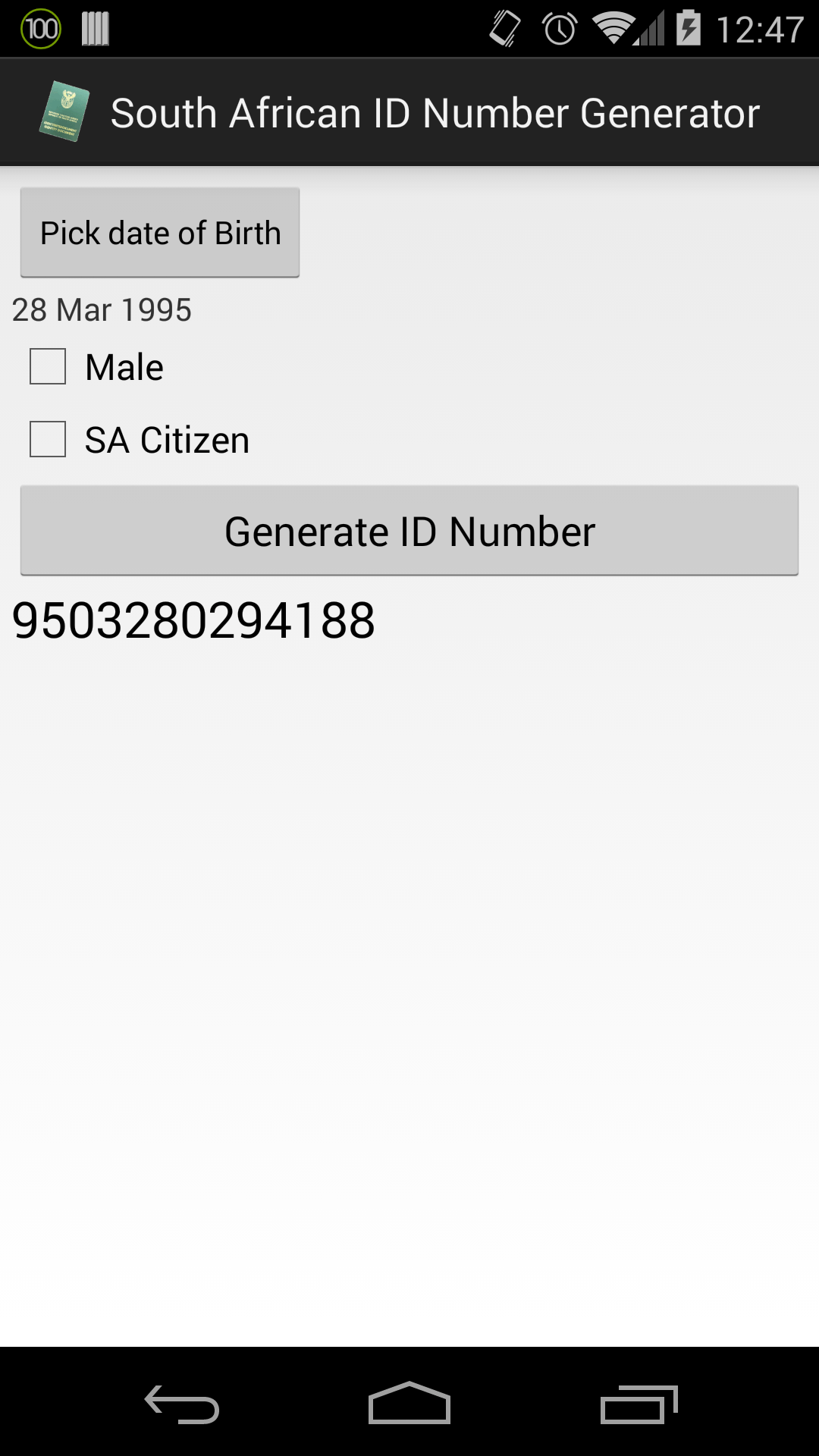 South African Id Number Generator